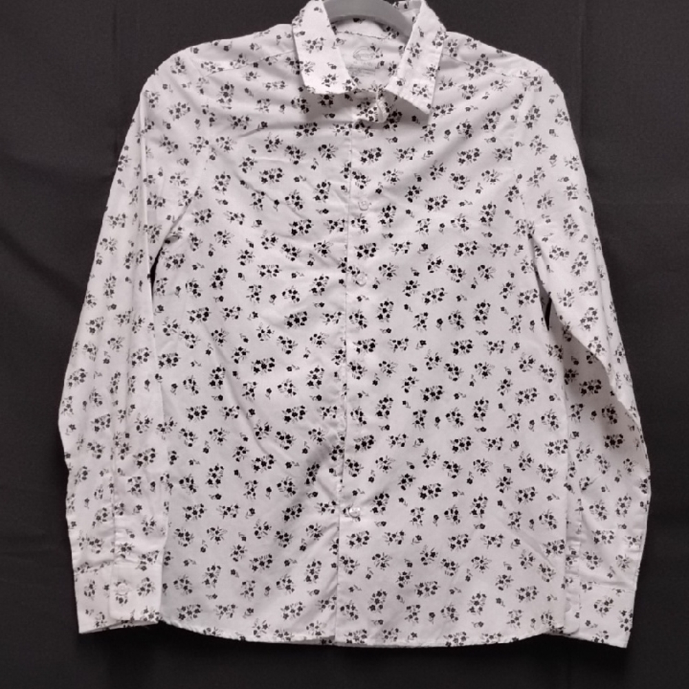 Wonder Nation Black and White Floral Button Down Shirt
